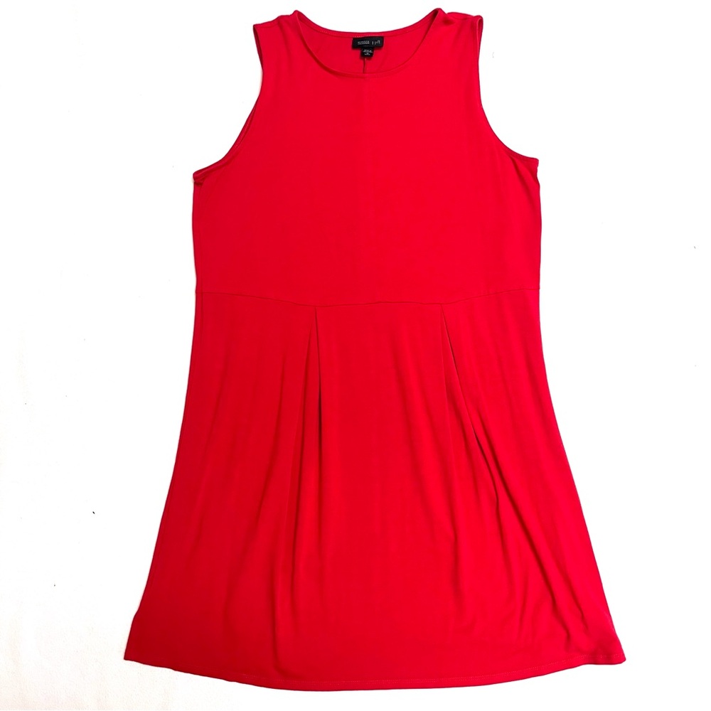J. Jill Wherever Collection Red Sleeveless Pleated Dress - Sz MP - Picture 2 of 8